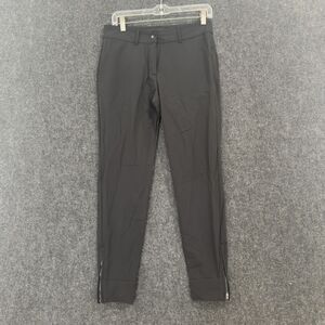 Abendroth Pants Women's 6 Black Stretch Nylon Spandex Athletic Golf Zip Ankles
